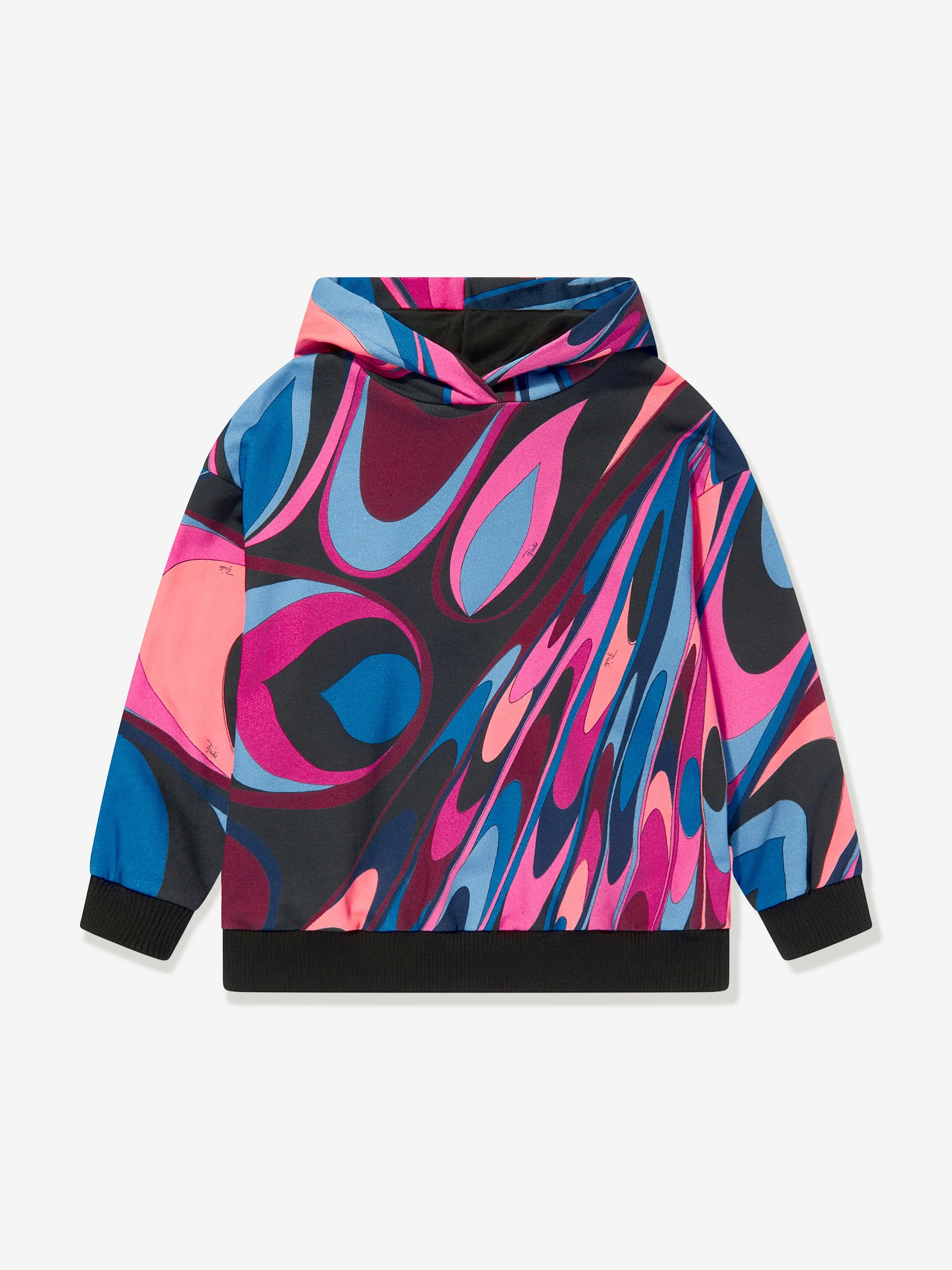 Pucci Girls Onde Print Hoodie in Multicolour