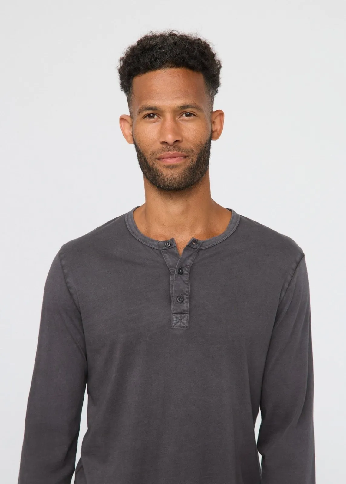 PurePima Vintage Henley - Washed Grey