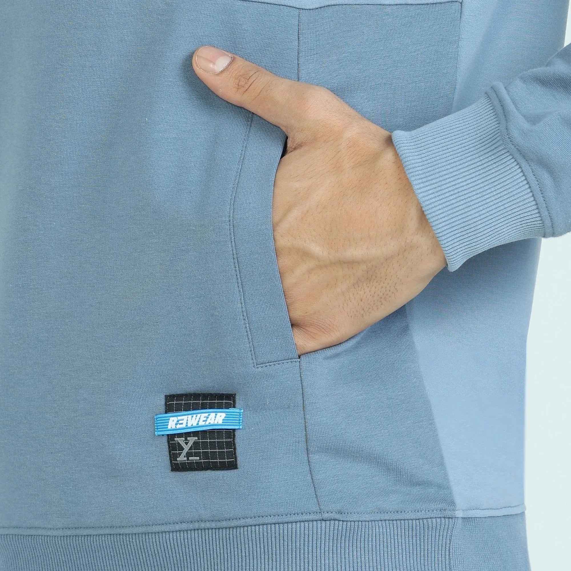 Quest French Terry Cotton Hoodies Ice Blue