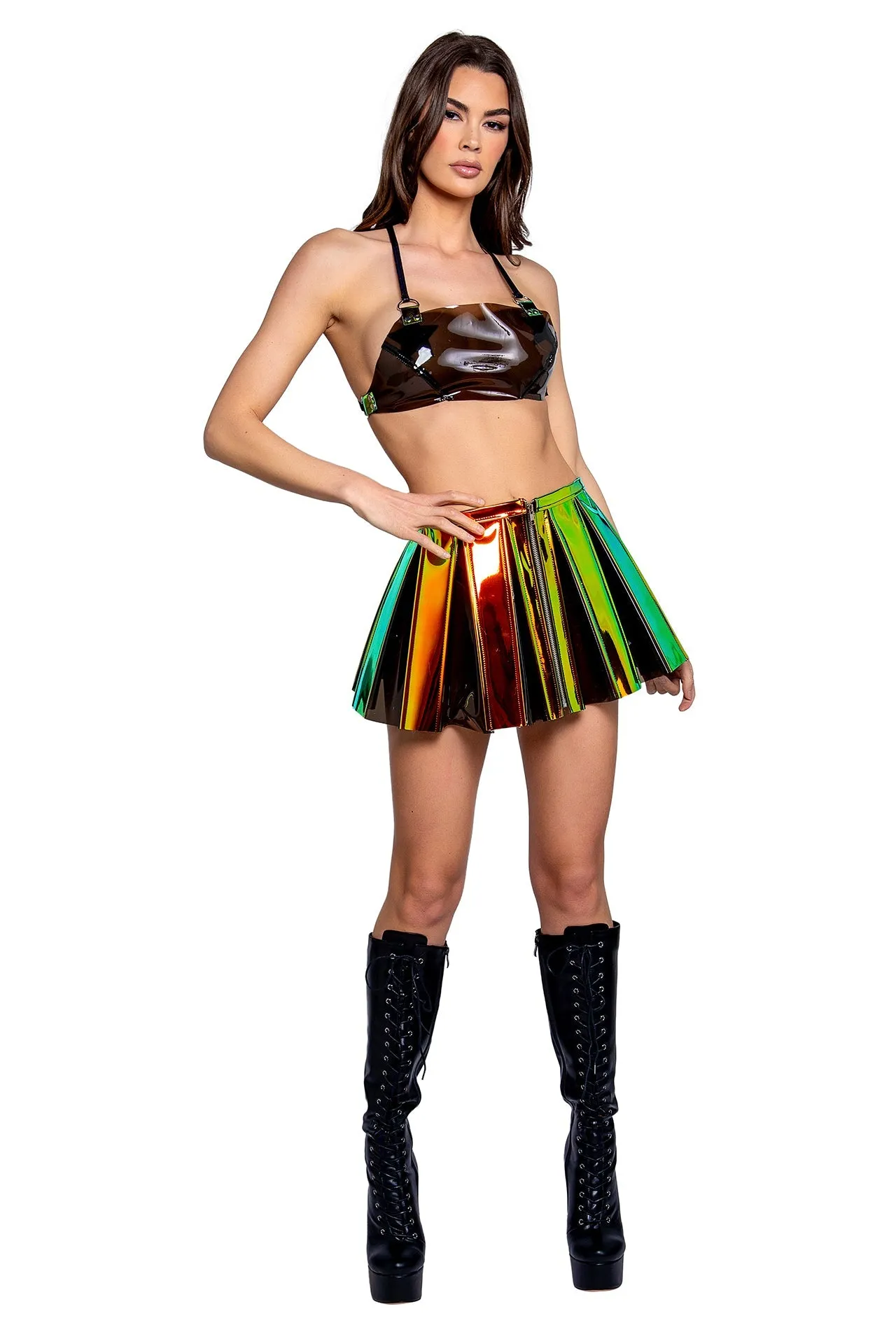 Rave FR120 - Vinyl Pleated Skirt - J. Valentine