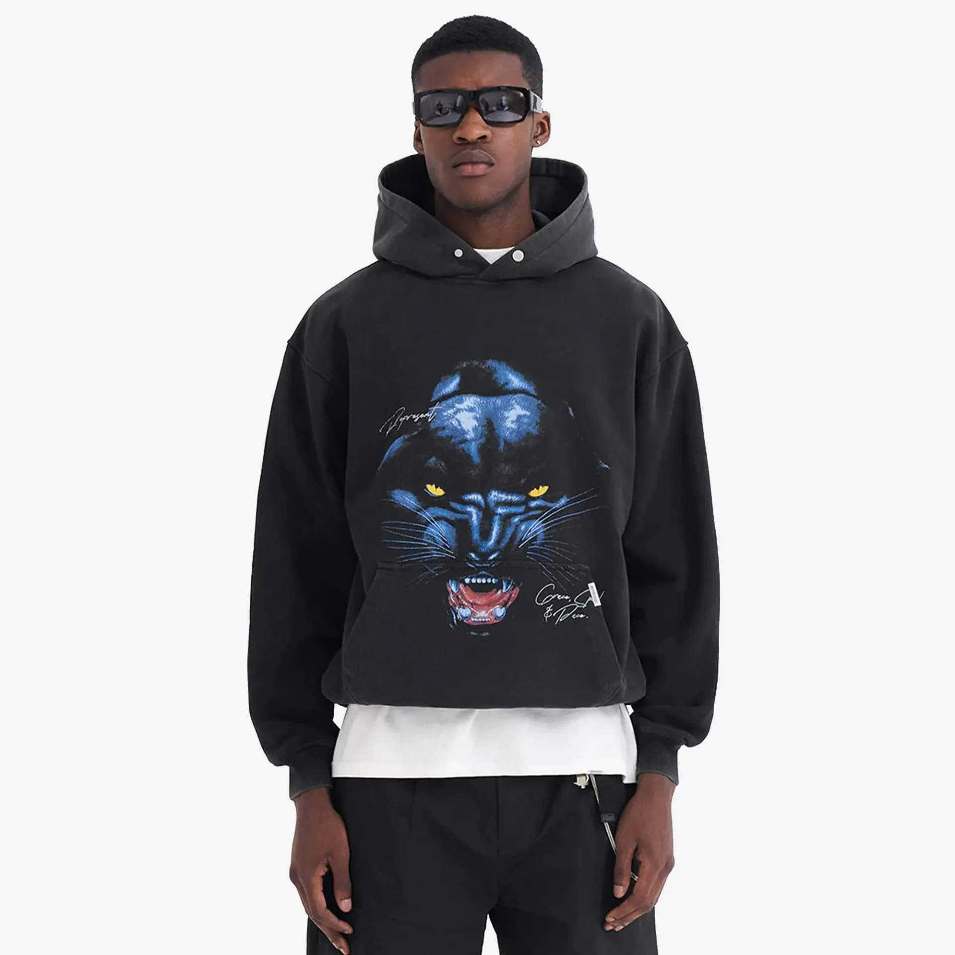 Represent | JAGUAR HOODIE  { BLACK