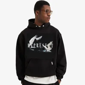 Represent | SWAN HOODIE  { OFF BLACK