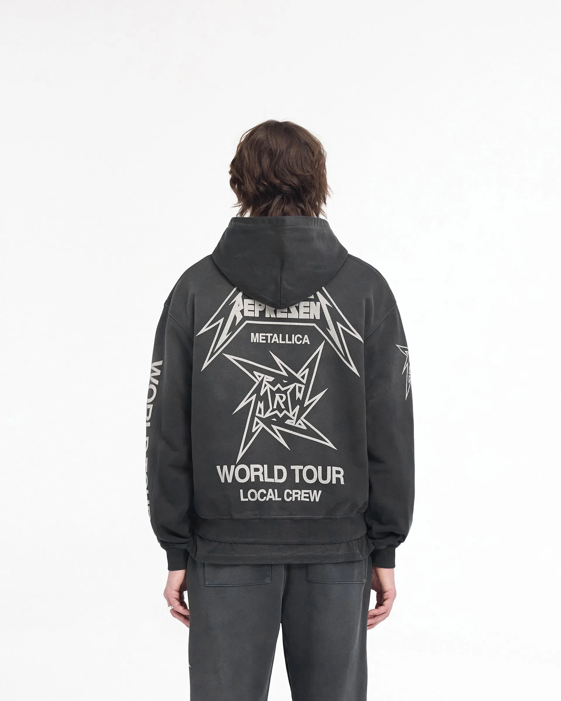 Represent X Metallica™️ Local Crew Zip Hoodie - Stained Black