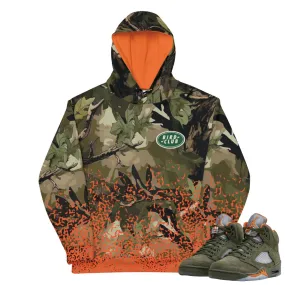 Retro 5 Olive/Solar Orange "Hunting Camo" Hoodie