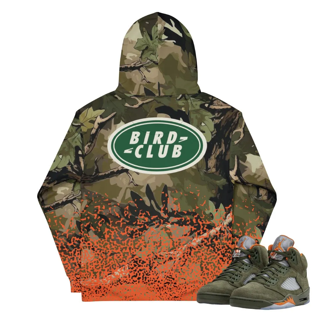 Retro 5 Olive/Solar Orange "Hunting Camo" Hoodie