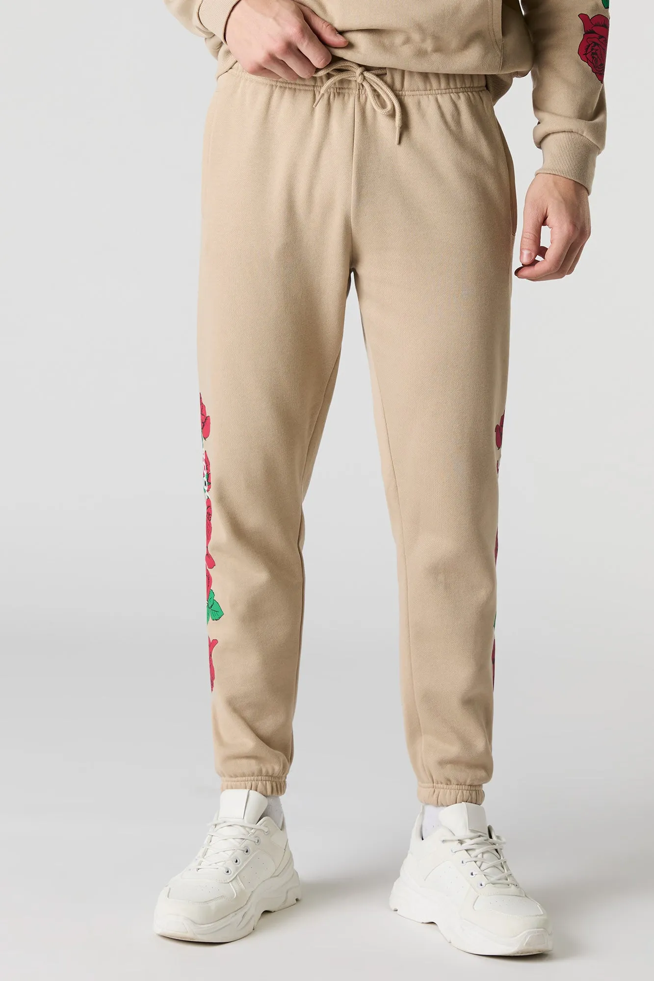 Rose Leg Graphic Fleece Jogger