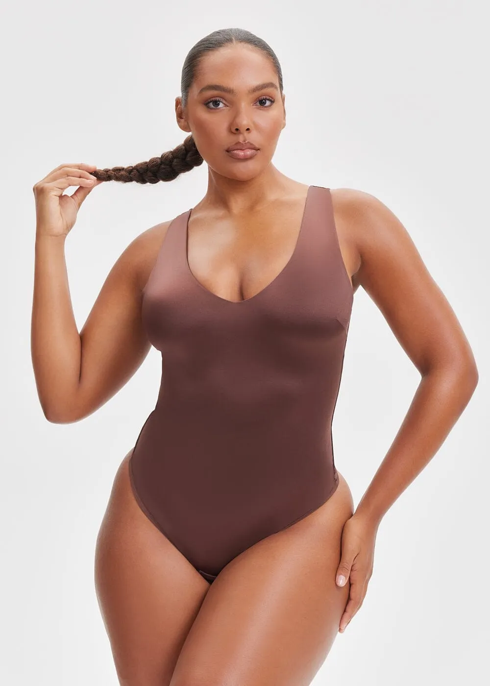 SatinSculpt Tank Bodysuit Thong