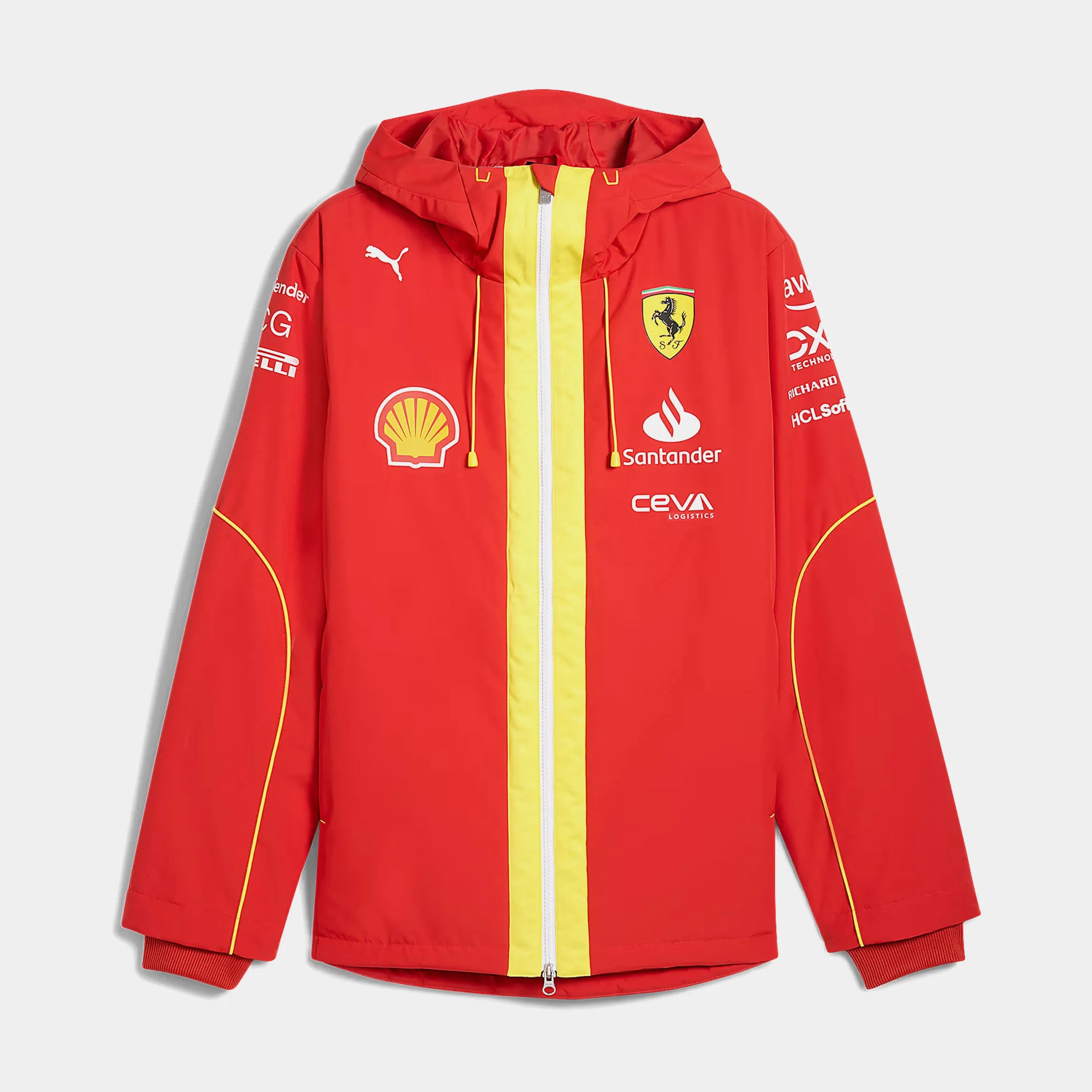 Scuderia Ferrari Replica Pro Zip Up Mens Hoodie (Red/Yellow)