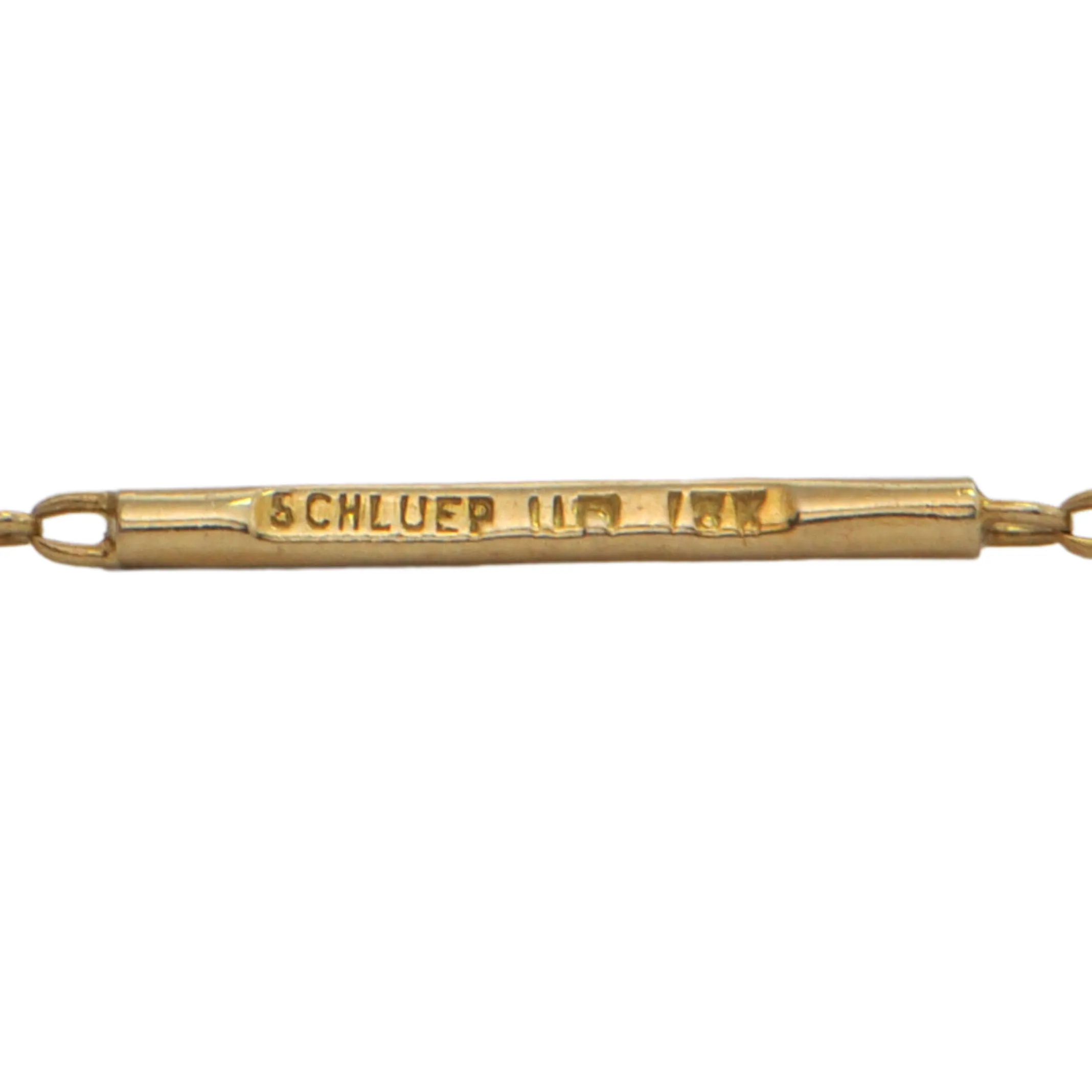 Signed Walter Schluep 18K Gold Tube Link Necklace