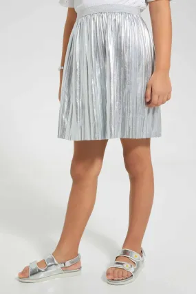 Silver Gathered Skirt