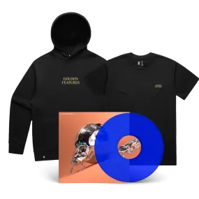 Sisyphus Blue Vinyl   Classic Golden Features Tee / Stag Beetle Premium Hoodie