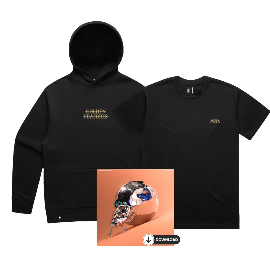 Sisyphus Download   Classic Golden Features Tee / Stag Beetle Premium Hoodie