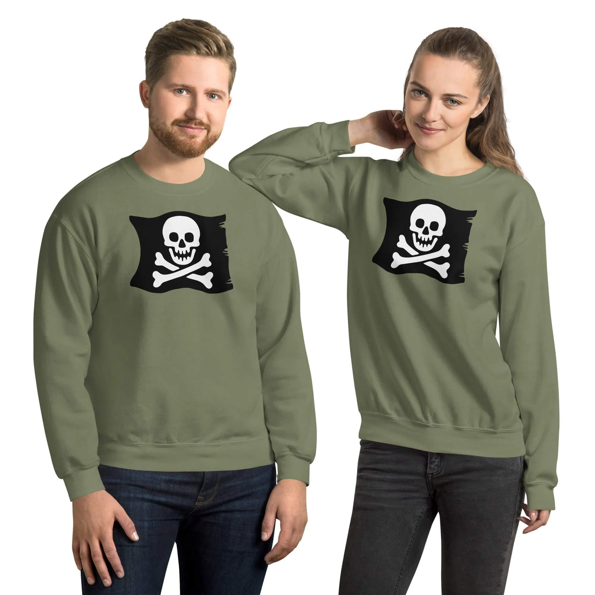 Skeleton Skull Crossbones Pirate Flag Unisex Sweatshirt