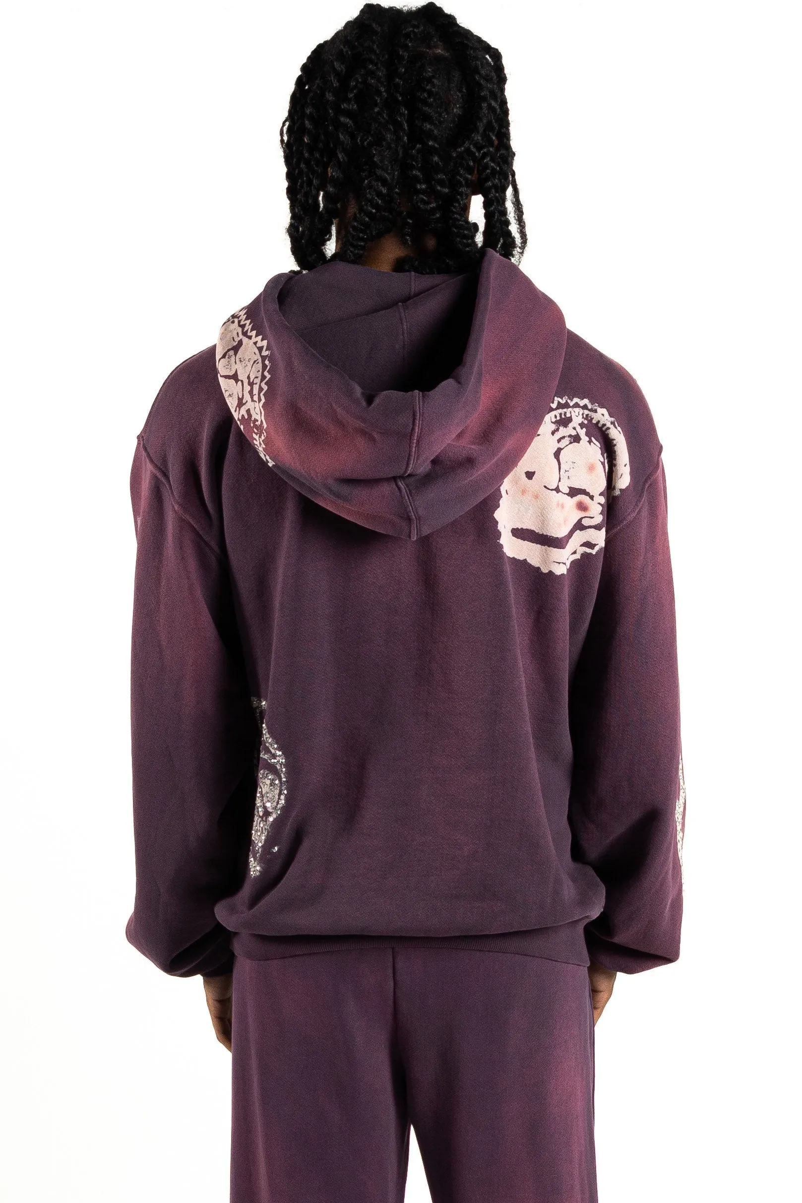 Skull Hoodie - Tiffany - Black Plum