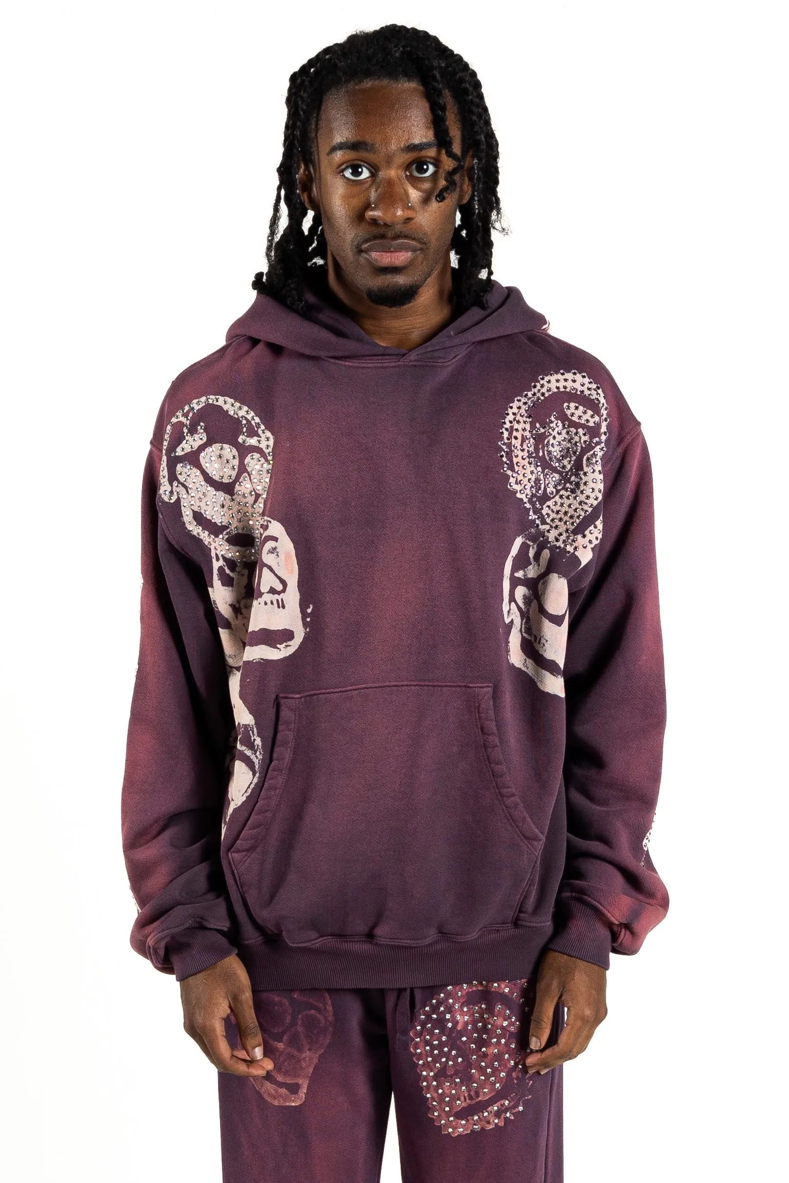 Skull Hoodie - Tiffany - Black Plum