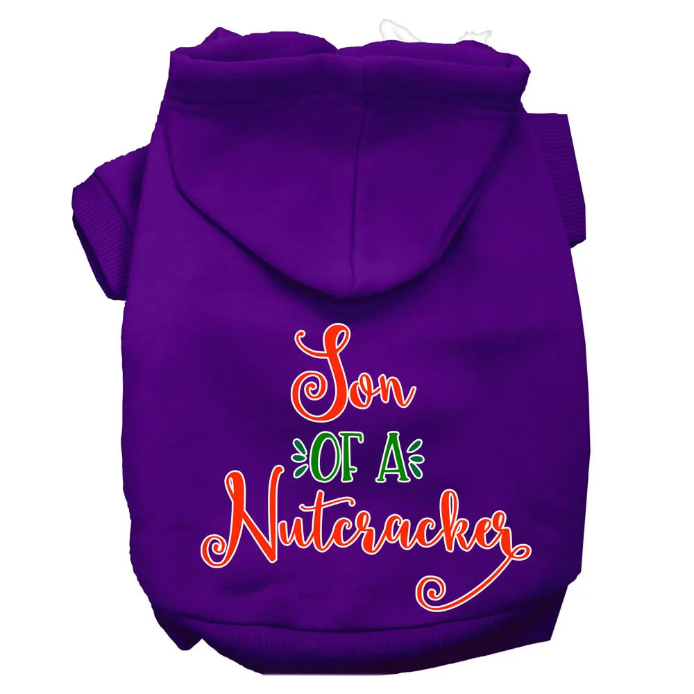 Son Of A Nutcracker Screen Print Dog Hoodie Purple M