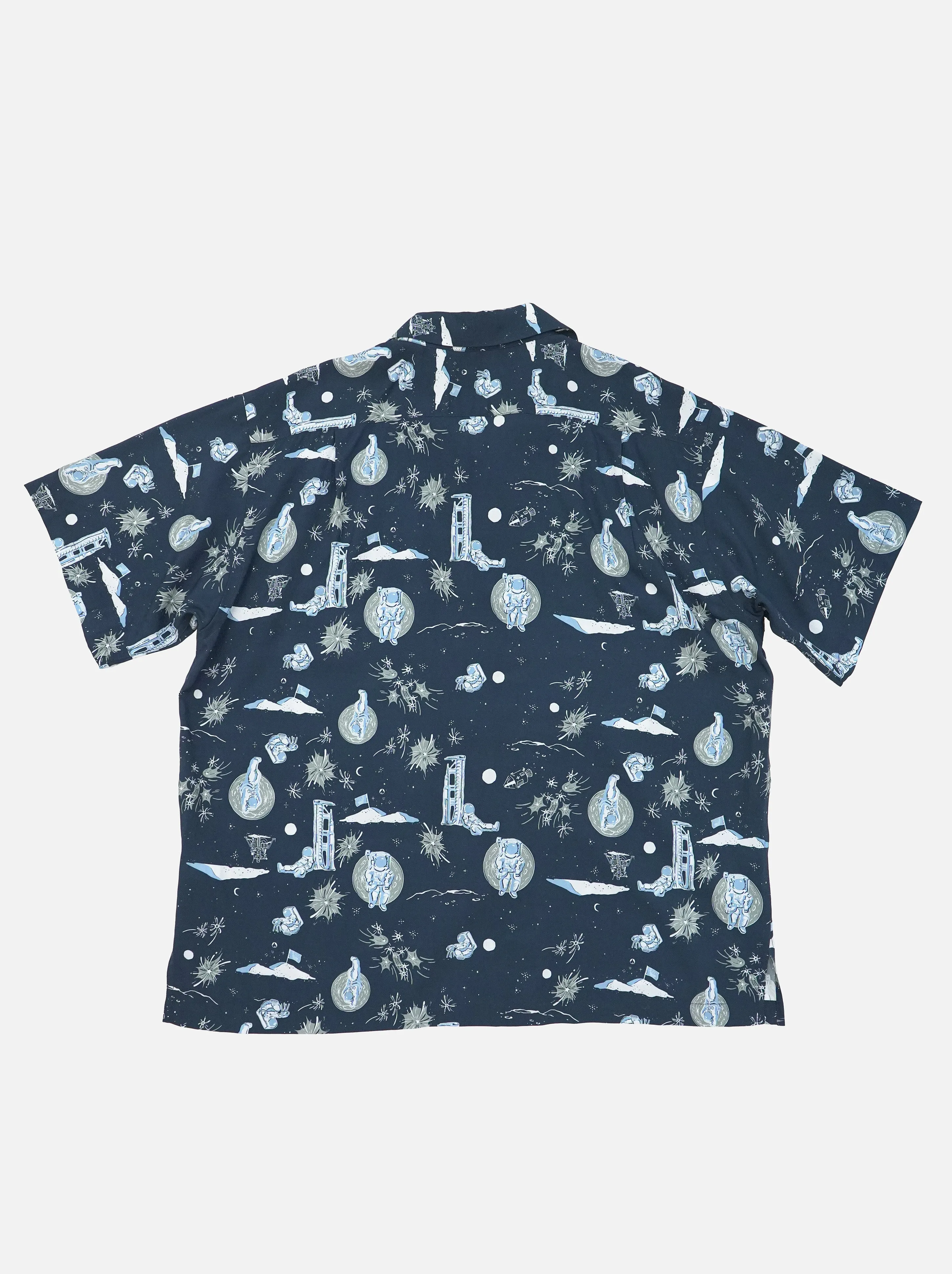 Space Aloha Shirt - NAVY