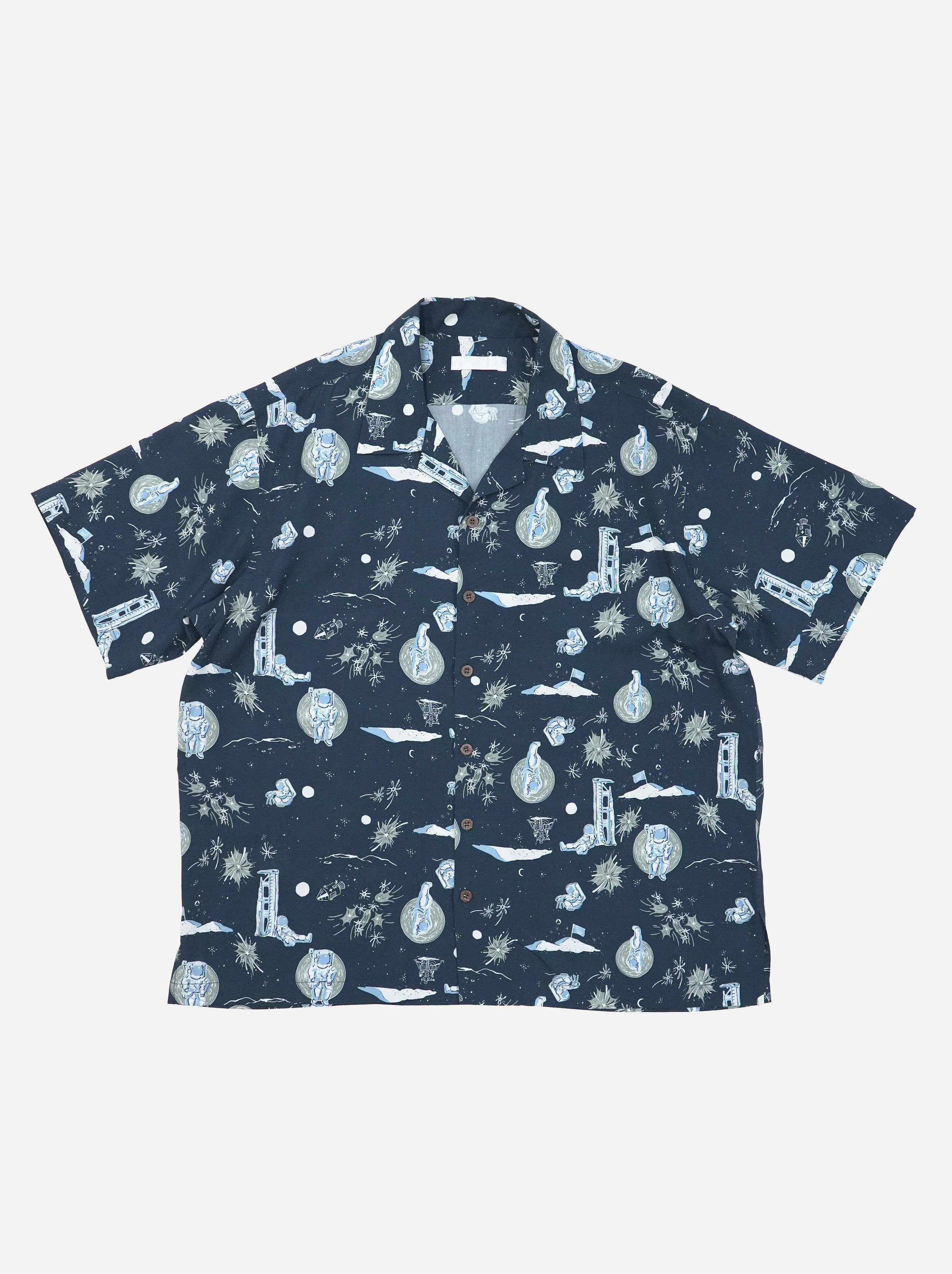 Space Aloha Shirt - NAVY