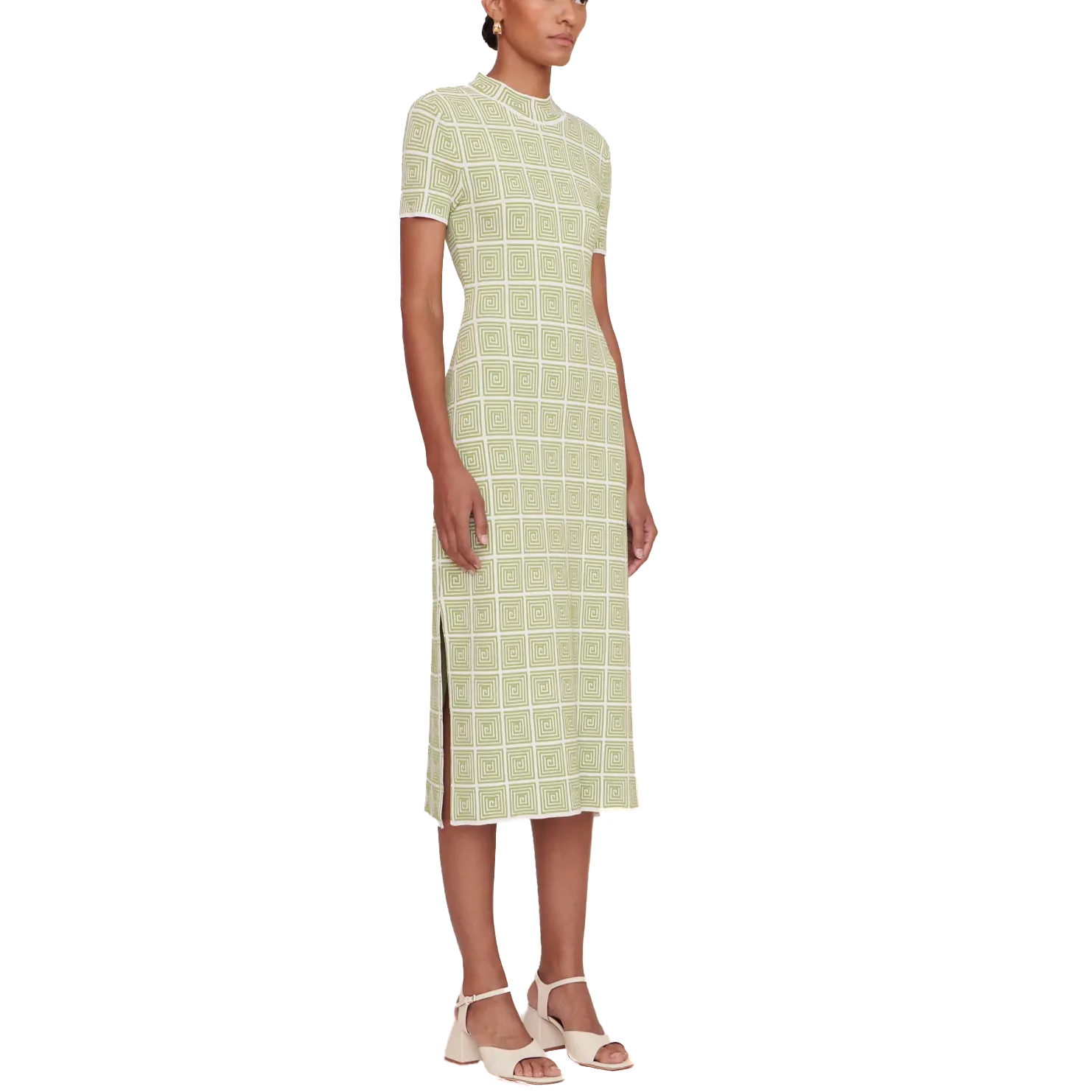 Staud Heli Moss Knit Midi Dress