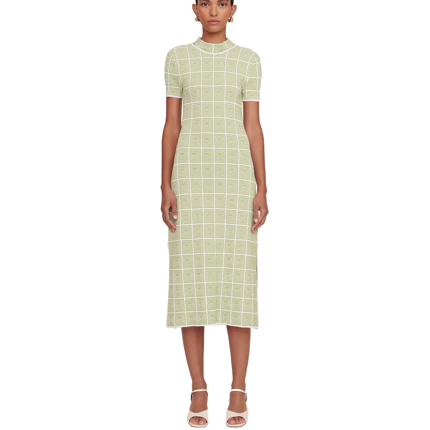 Staud Heli Moss Knit Midi Dress