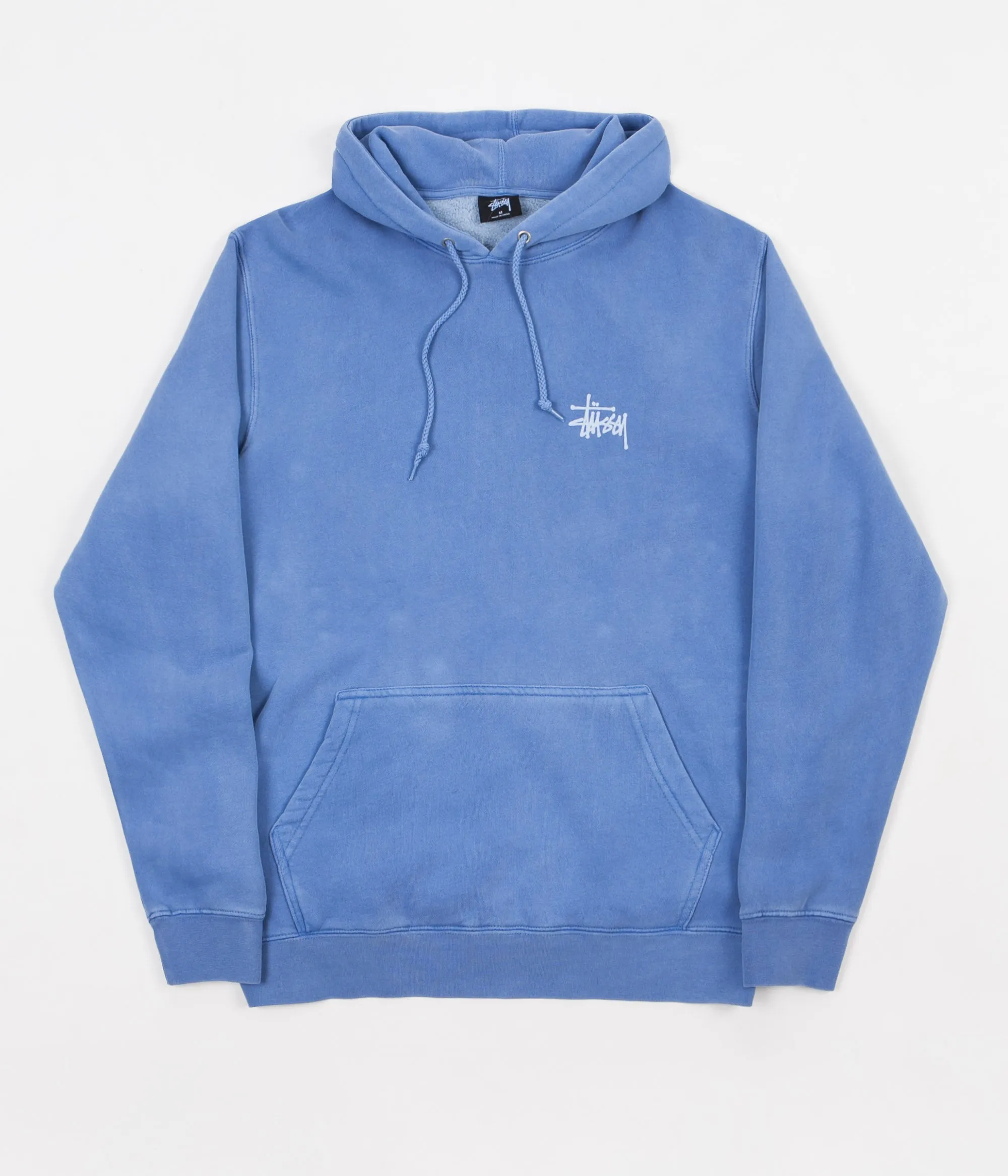 Stussy Basic Stussy Pigment Dyed Hoodie - Blue