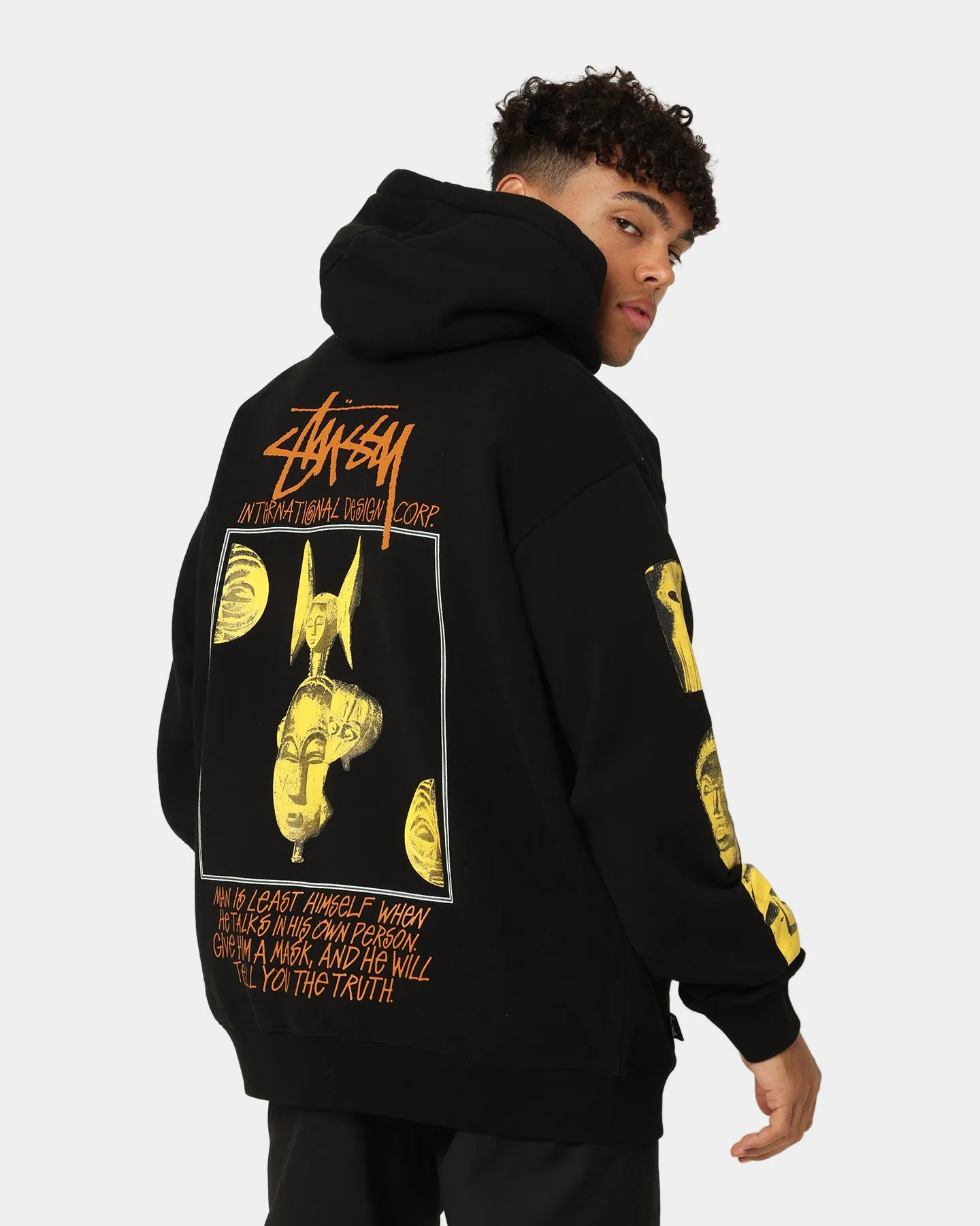 Stussy Masked Quarter Zip Hoodie Pigment Black