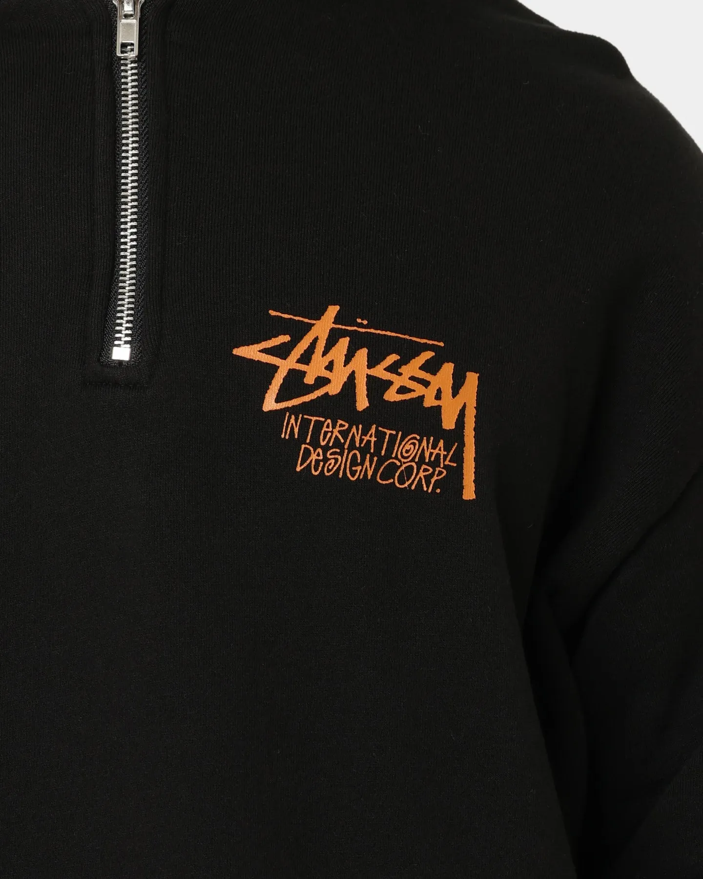 Stussy Masked Quarter Zip Hoodie Pigment Black