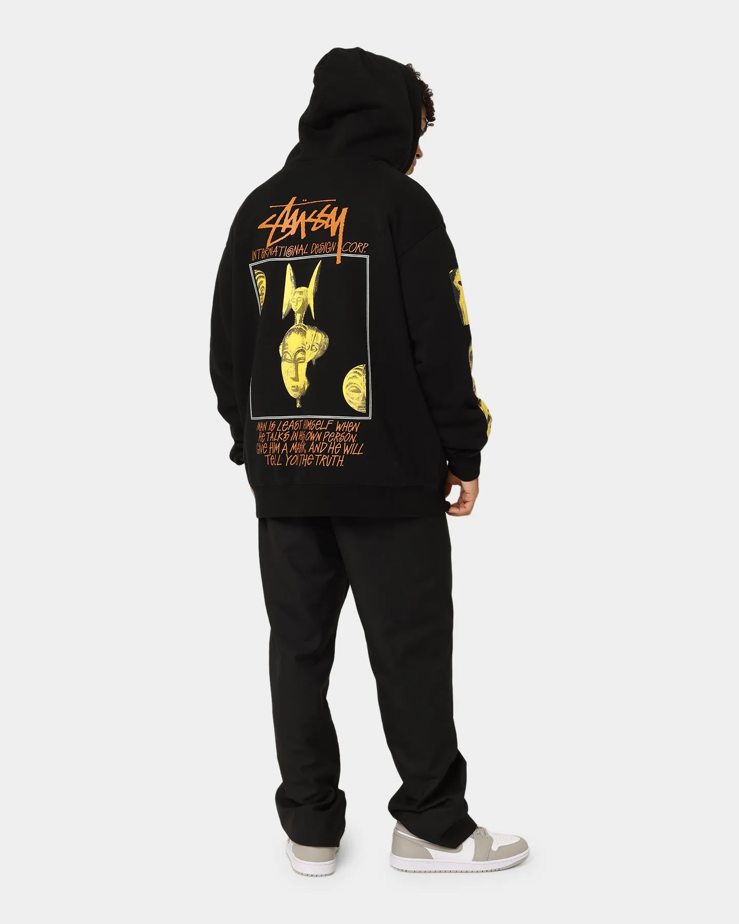 Stussy Masked Quarter Zip Hoodie Pigment Black