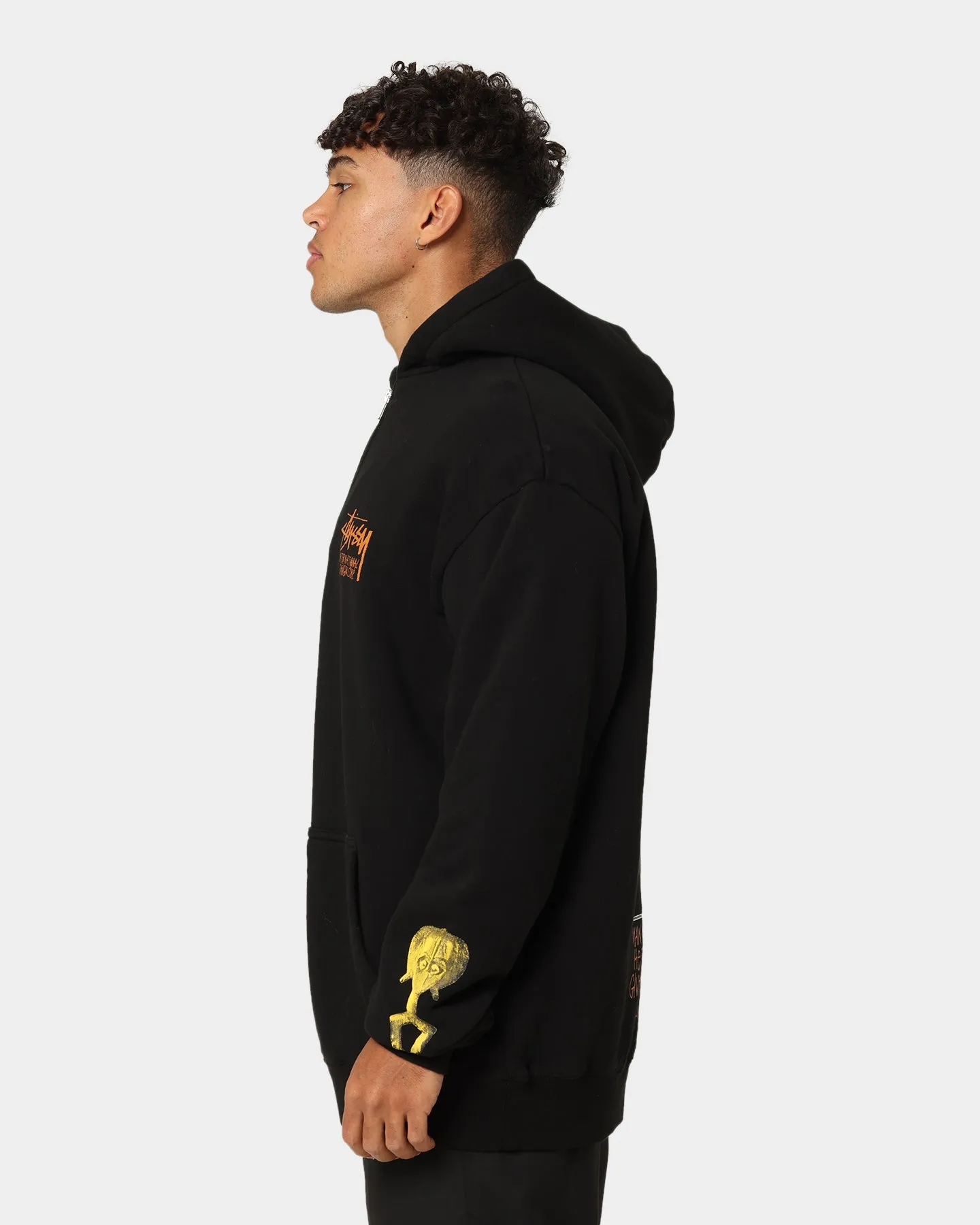 Stussy Masked Quarter Zip Hoodie Pigment Black