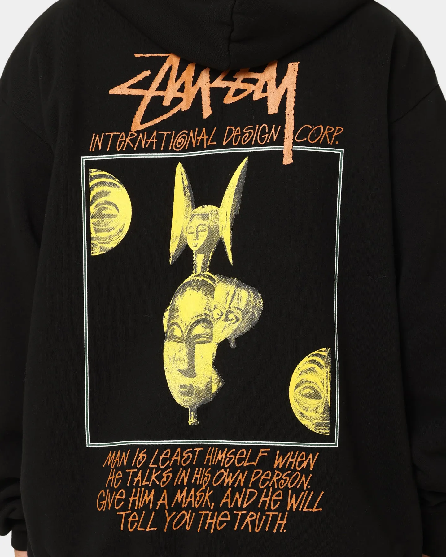 Stussy Masked Quarter Zip Hoodie Pigment Black