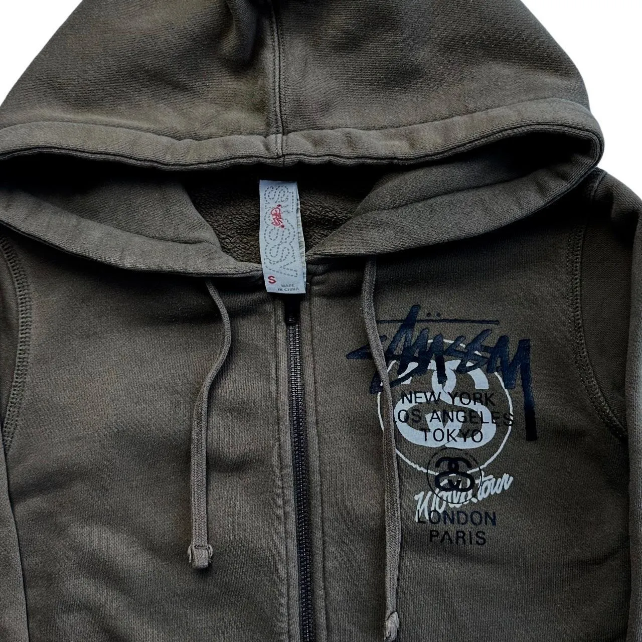 Stussy Zip up hoodie front and back hoodie