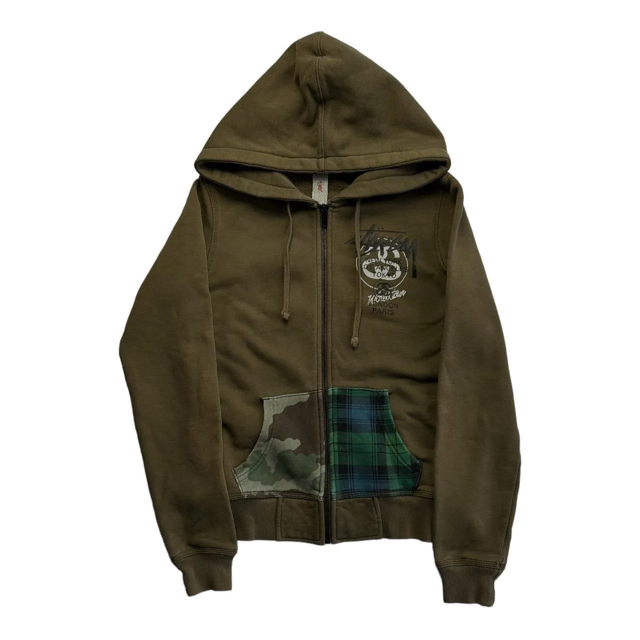 Stussy Zip up hoodie front and back hoodie