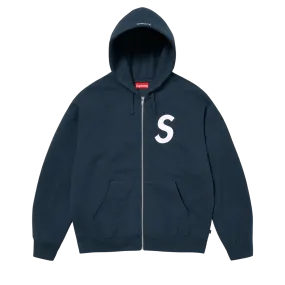 Supreme S Logo Zip Up Hooded Sweatshirt 'Navy'