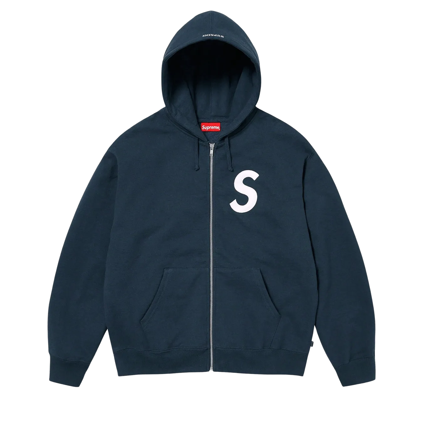 Supreme S Logo Zip Up Hooded Sweatshirt 'Navy'