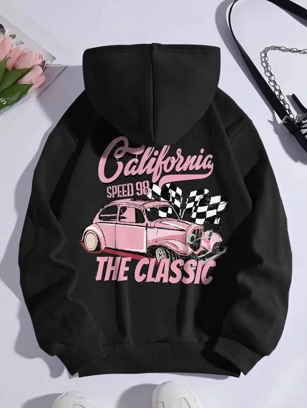 SXV  'CALIFORNIA SPEED 98’ Printed Cool Aesthetic Sweatshirt Hoodie