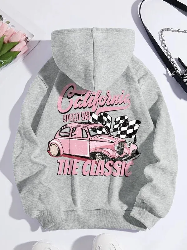 SXV  'CALIFORNIA SPEED 98’ Printed Cool Aesthetic Sweatshirt Hoodie