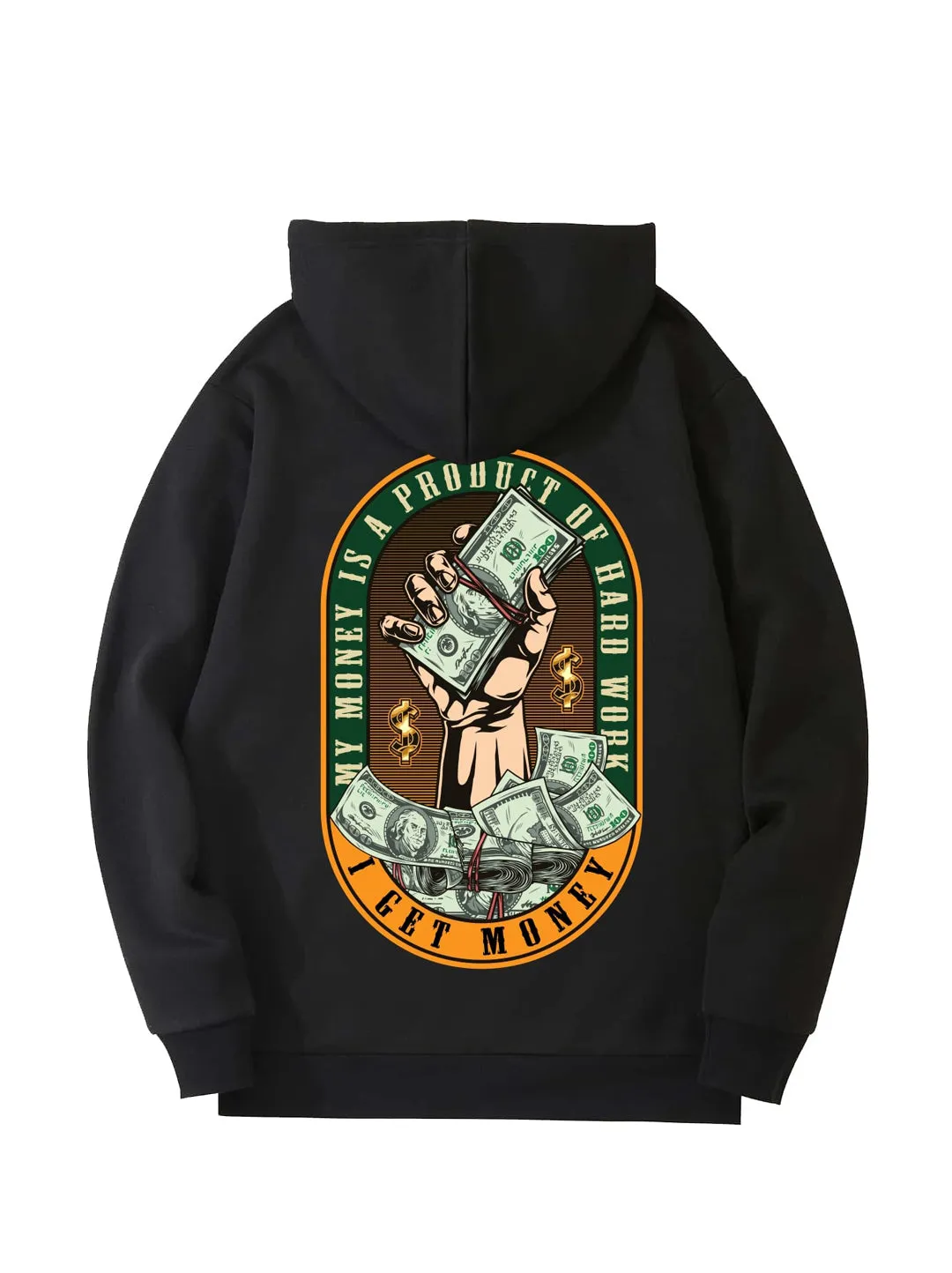 SXV  'I GET MONEY’ Printed Cool Aesthetic Sweatshirt Hoodie