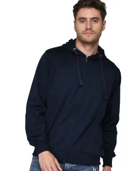 SXV Solid Plain Zipper Sweatshirt Hoodie for Men & Women (NAVYBLUE)