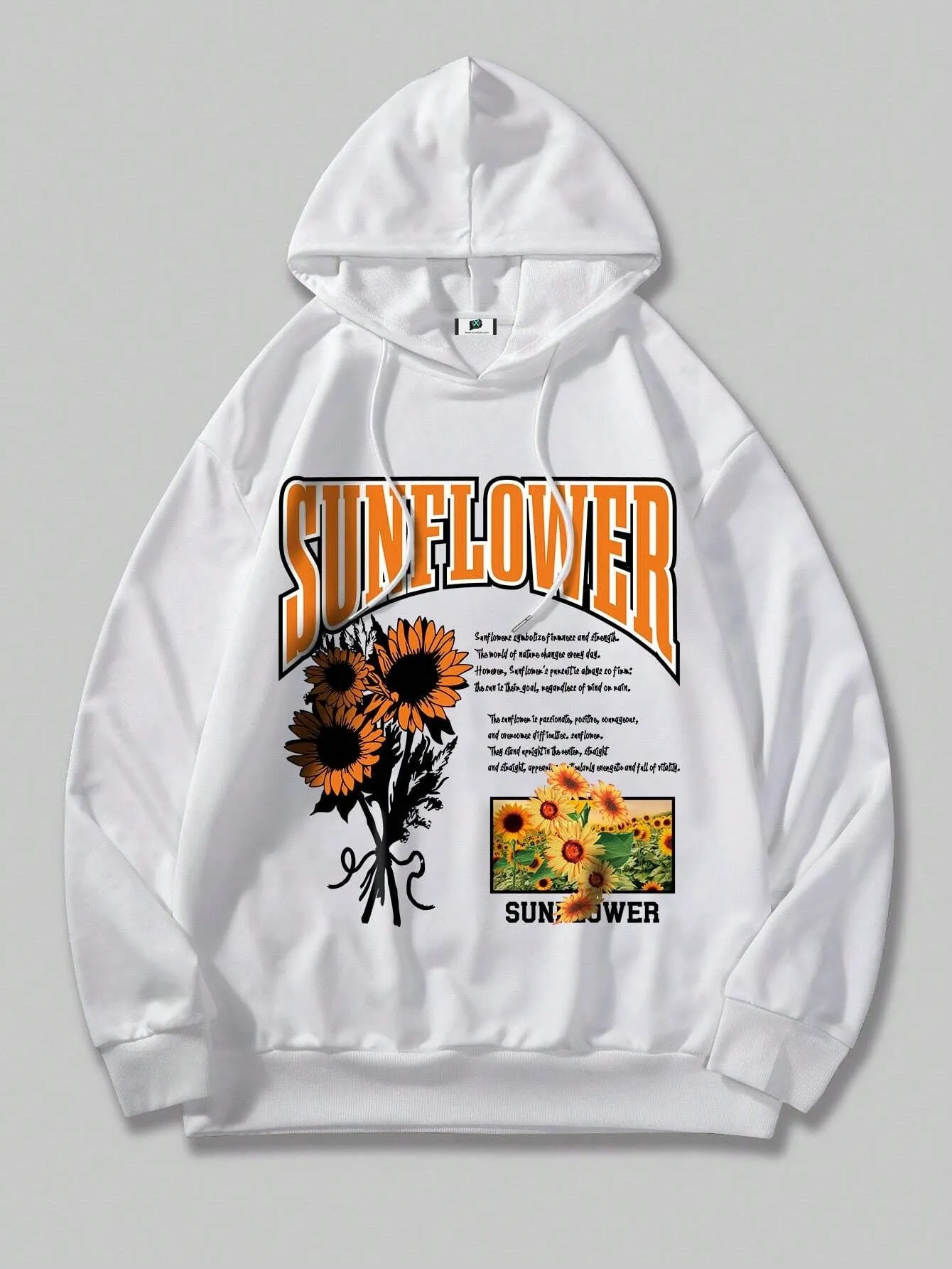 SXV  'Sunflower’ Printed Cool Aesthetic Sweatshirt Hoodie