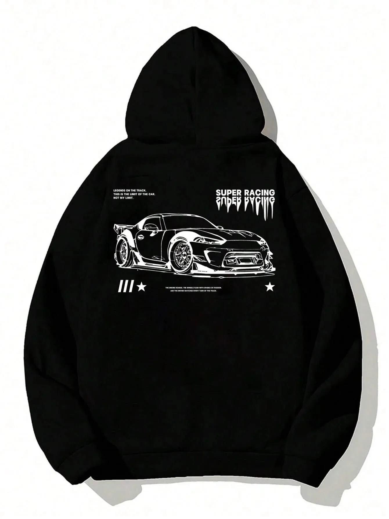 SXV  'Super racing’ Printed Cool Aesthetic Sweatshirt Hoodie