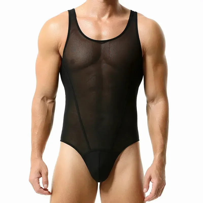 TAUWELL Men's Bodysuit Vest Wrestling Dress