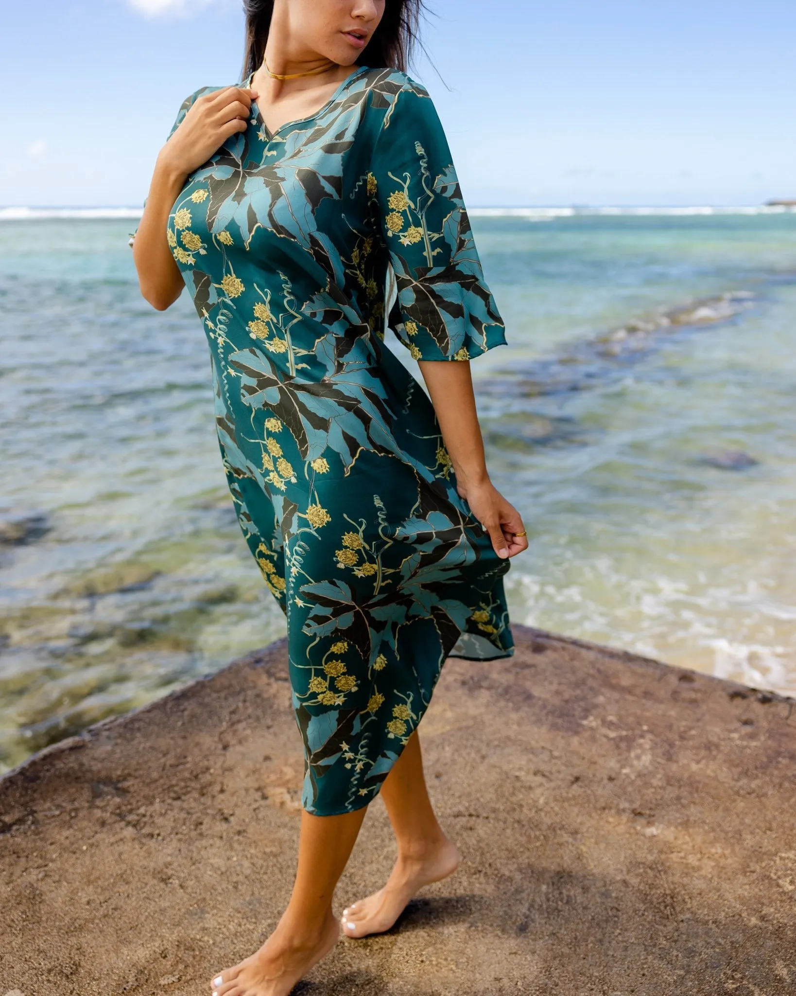 Teal Kūpala Midi Dress