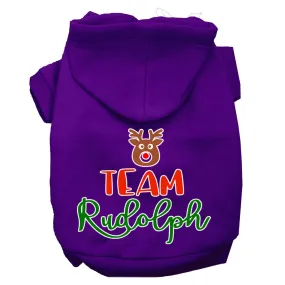 Team Rudolph Screen Print Dog Hoodie Purple Xxl