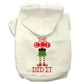 The Elf Did It Screen Print Dog Hoodie Cream L