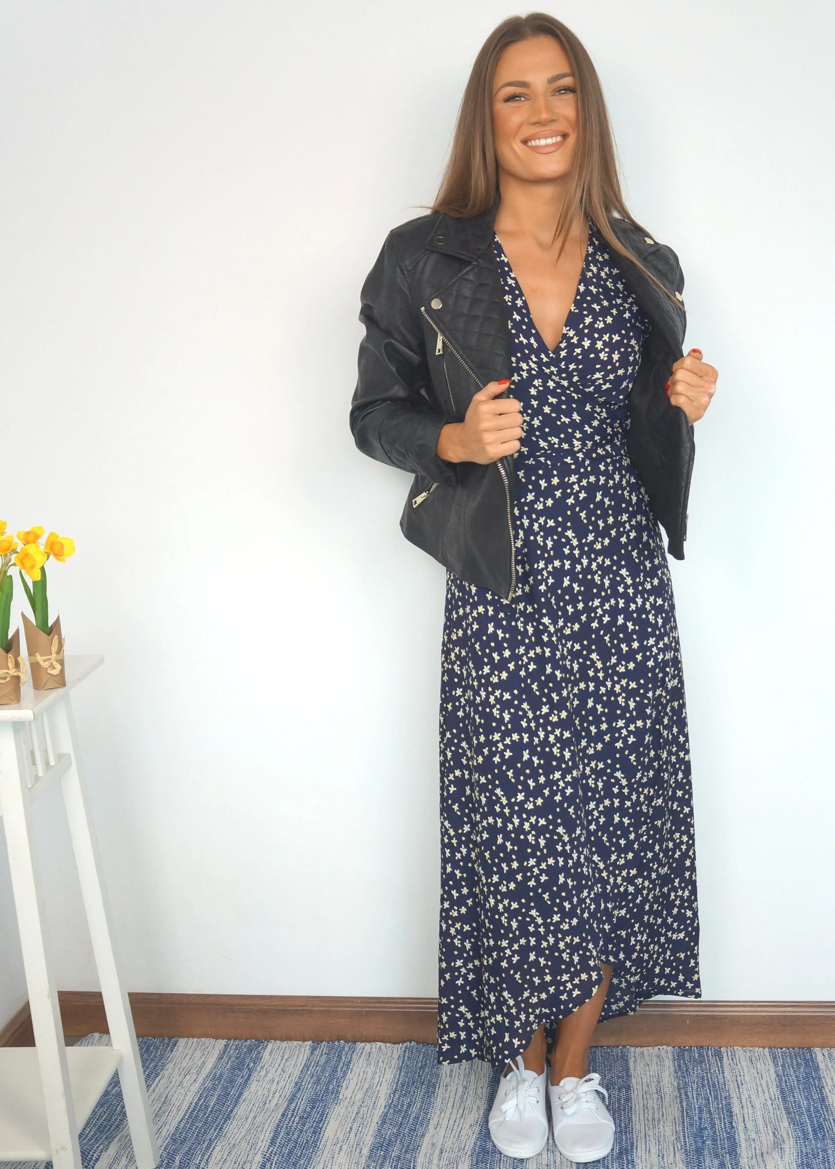 The Maxi Wrap Dress - Indigo Garden