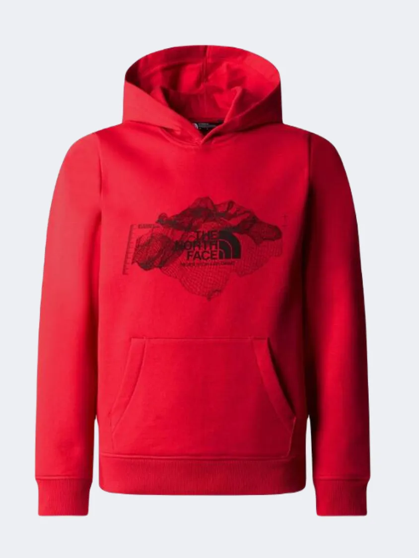 The North Face Topographic Boys Lifestyle Hoody Red