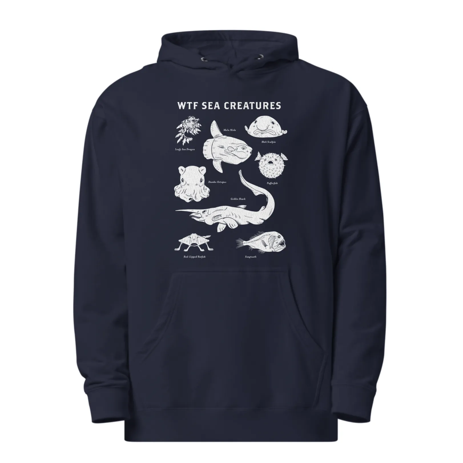 Unisex WTF Sea Creatures Midweight Pullover Hoodie