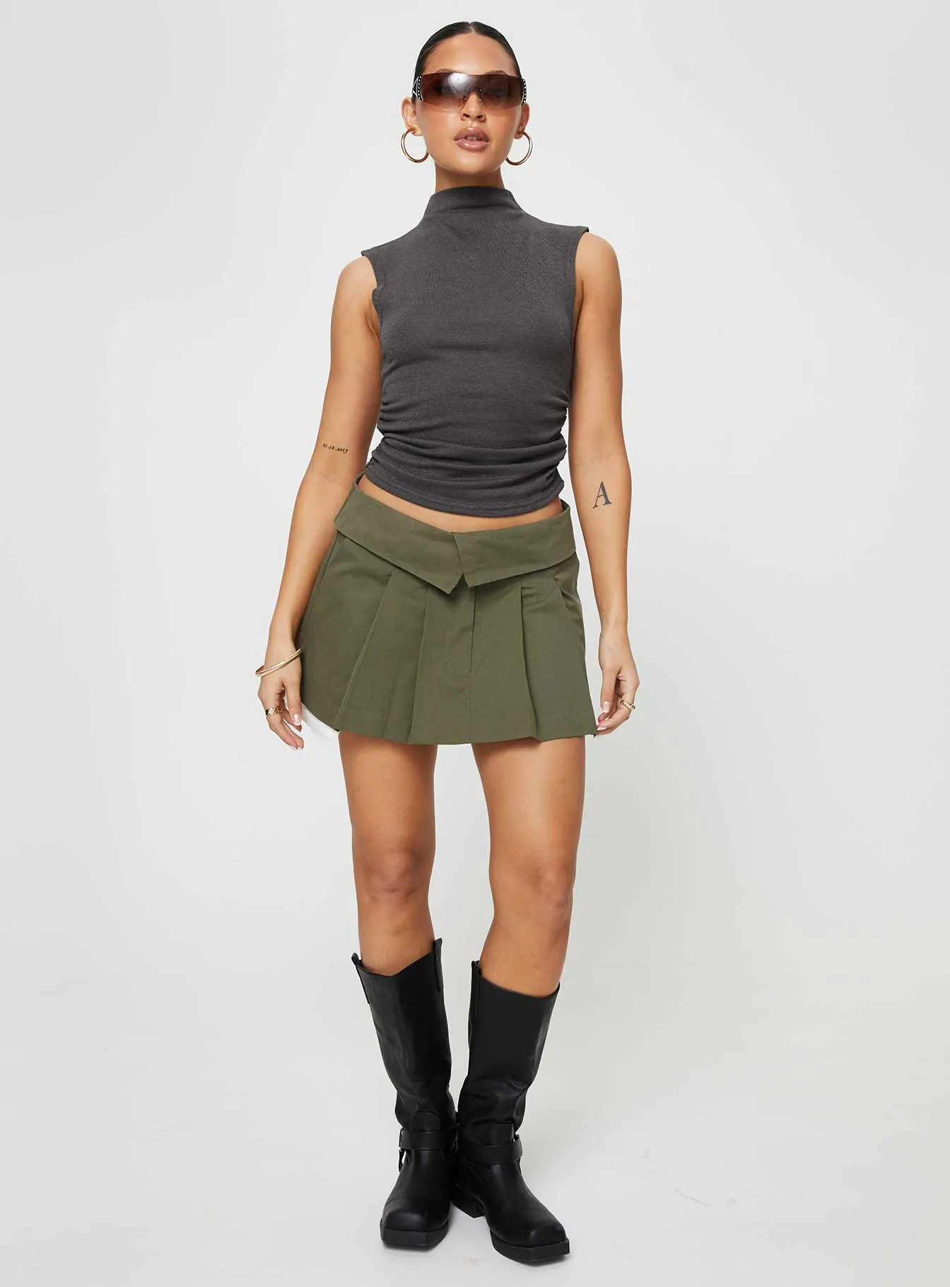 Utility Mini Skirt Green