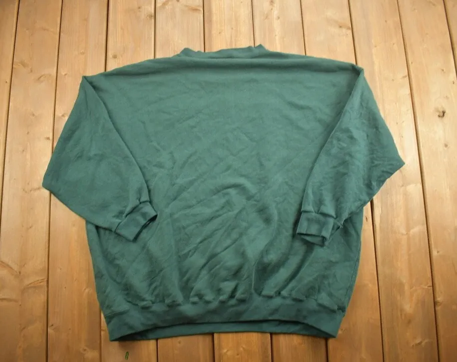 Vintage 1990s Blank Green Crewneck Sweatshirt