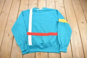 Vintage 1990s Blank Striped Crewneck Sweatshirt